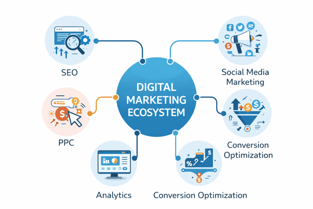 digital marketing services overview infographic